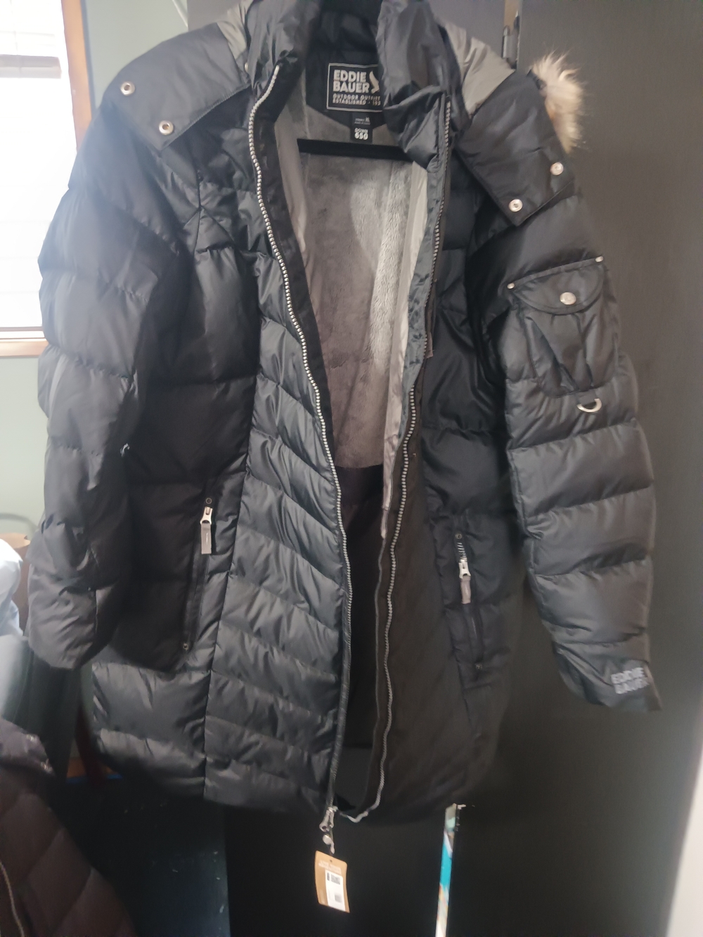 Eddie Bauer Women's Black Quilted Down Parka